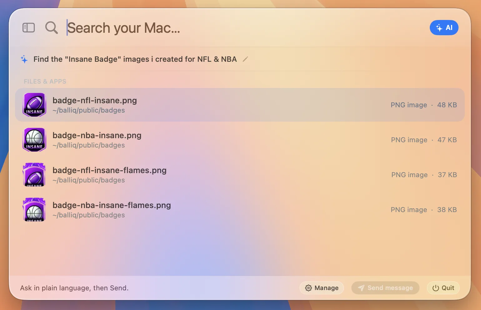 Beacon AI mode returning the exact files that match the request